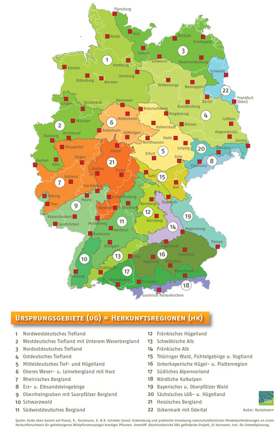 Herkunftsregionen von Regiosaatgut